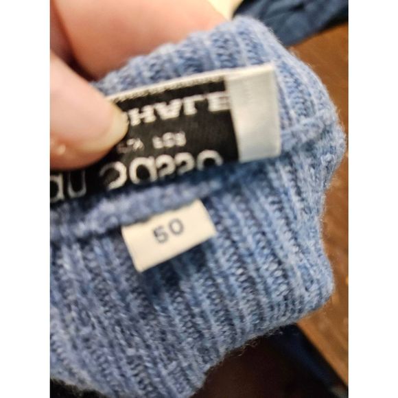 Gran Sasso for Mark Shale Vintage 80's Wool Blend Blue Sweater size 50 - Picture 7 of 9
